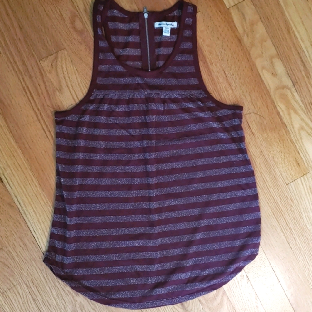 AE Zipper back sparkle shimmer tank